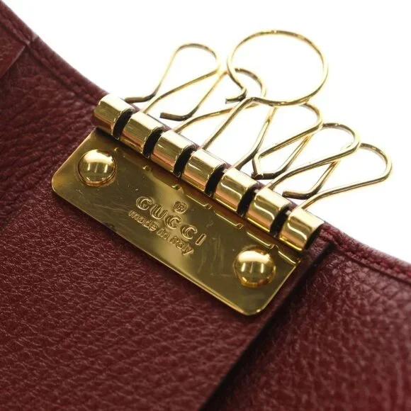 Gucci GG Marmont Key Case Key Holder Red Leather Gold - Picture 5 of 6